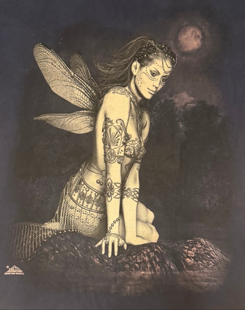 Vintage The Mountain Fairy T Shirt Mens XXL Navy Kate Dawidziak Goth